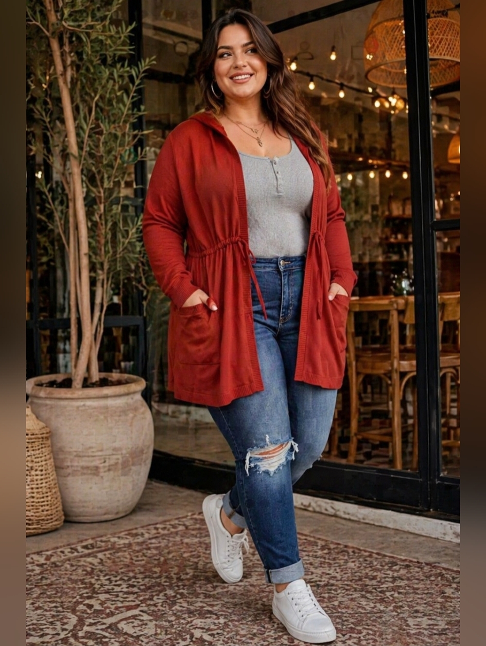 TORRID Anorak Hooded Cinch Waist Sweater Cardigan | Lightweight Utility Layer